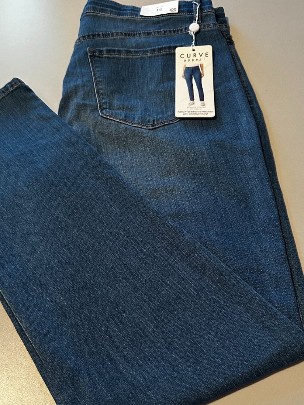 Women's Curve Appeal High Rise Straight Leg Jeans Size 10 NWT